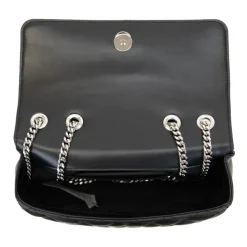 Quiltet læder skuldertaske Magnetisk lukning