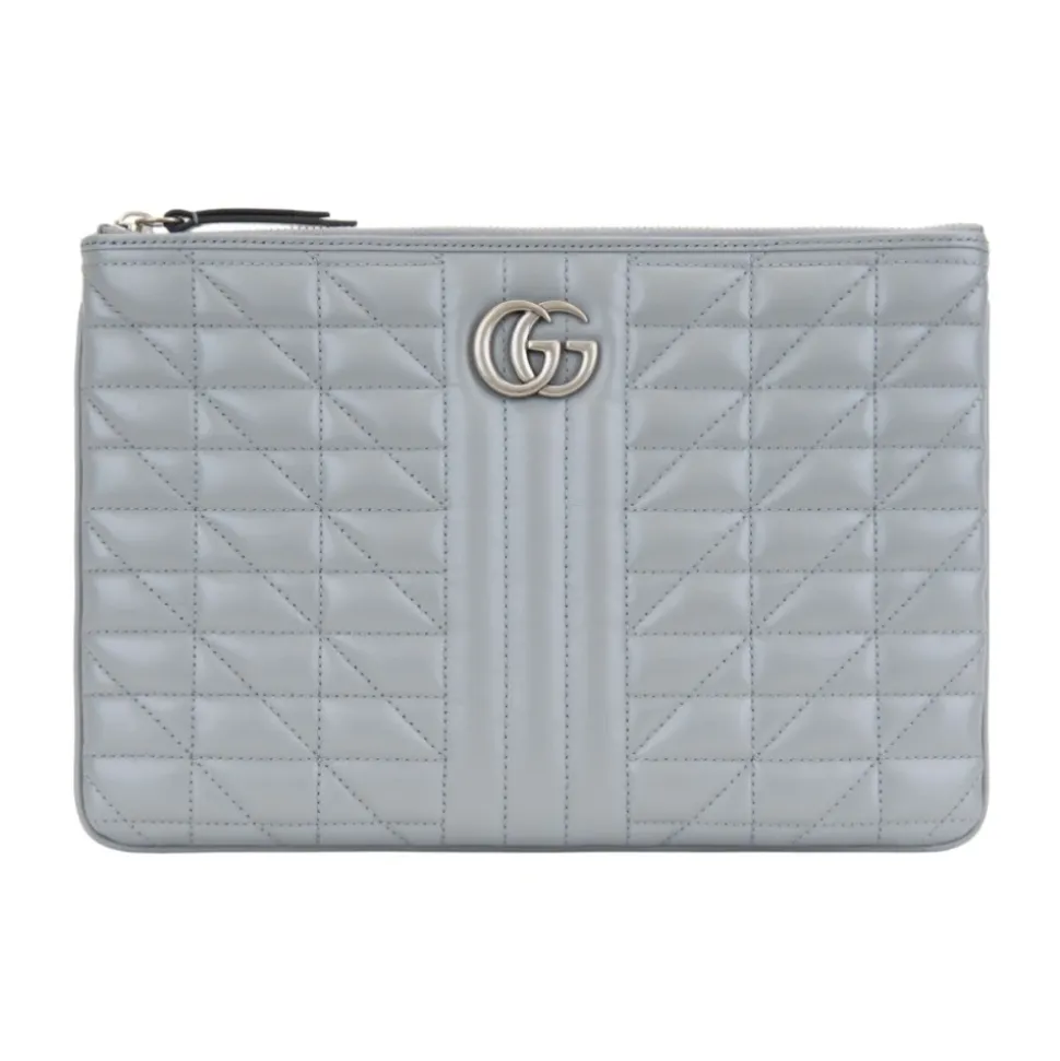 Quiltet læderclutch