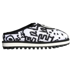 Quiltet Logo Slide Sandaler Sort Hvid