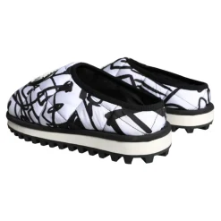 Quiltet Logo Slide Sandaler Sort Hvid