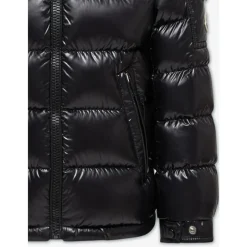 Quiltet Sort Polstret Jakke til Børn