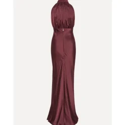 Rød Halterneck Maxi Kjole