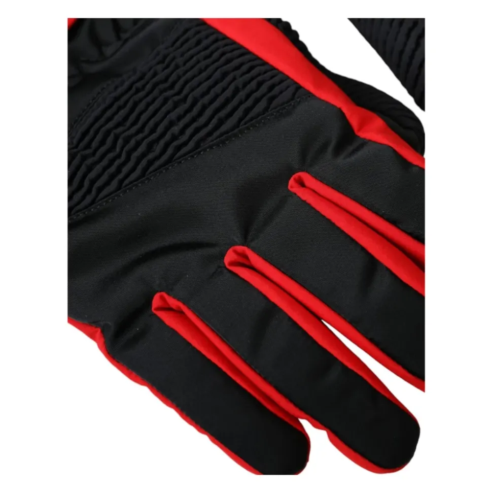 Rød Sort Biker Handsker Italiensk Håndværk
