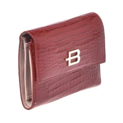 Red crocodile print wallet