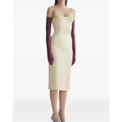 Ribbed Bodice Midi Dress