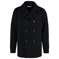 Ribstrikket Ærme Uld Peacoat