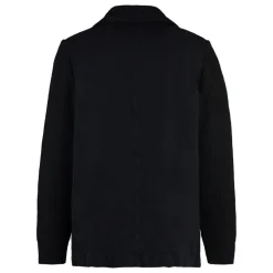 Ribstrikket Ærme Uld Peacoat