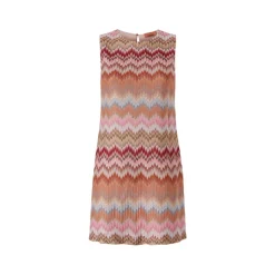 Ærmeløs Mini Kjole med Chevron-mønster