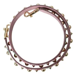 Rosa Blomstret Læder Skulderrem