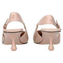 Rosa Læder Højhælede Sandaler