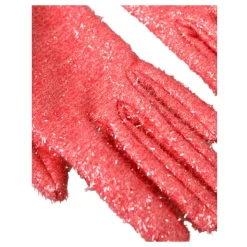 Rosa Lurex Arm Længde Handsker