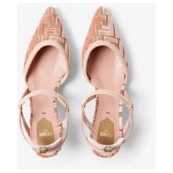 Rosa Velvet Slingback Hæle