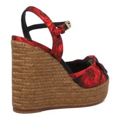 Rose Red Lolita Blomst Kile Sandaler