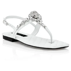 Sandals Flat Crystal Skull with Crystals