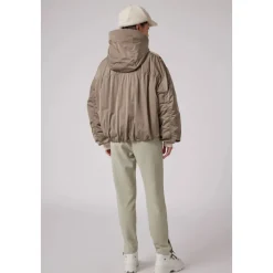 Satin Oversize Bomberjakke med Dun