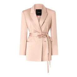 Satinjakke med bælte