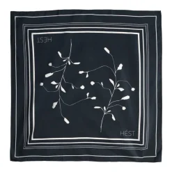 Silke Sort Twig Tørklæde