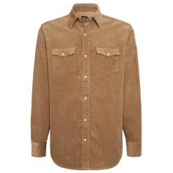 Skjorte i Blå Fløjl med Regular Fit