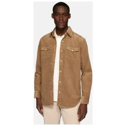 Skjorte i Blå Fløjl med Regular Fit