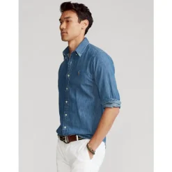Skjorte i denim med skræddersyet pasform