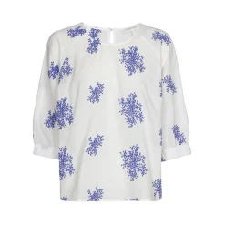 Skjorte med broderede blomster