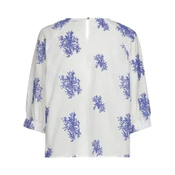 Skjorte med broderede blomster