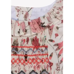 Skjorte med print, krave og rynket talje