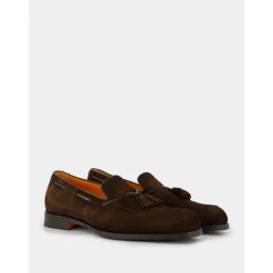 Sko i ruskind og læder med kvaster