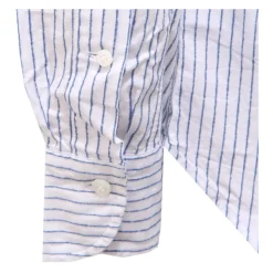 Slim Fit Bomuldsskjorte Hvid/Blå