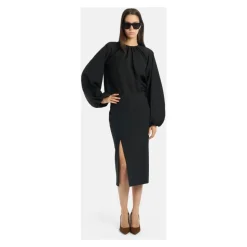 Slim Fit Stretch Nederdel med Frontslids