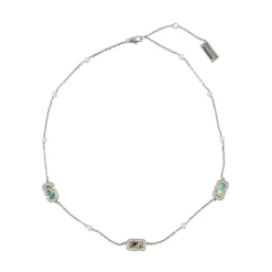 Sølv Abalone Halskæde - Metal - Messing