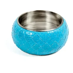 Sølv- og slangeskindsarmbånd