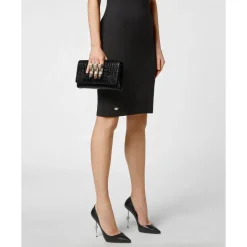 Small Croco Embossed Clutch Eagle