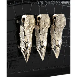 Small Croco Embossed Clutch Eagle