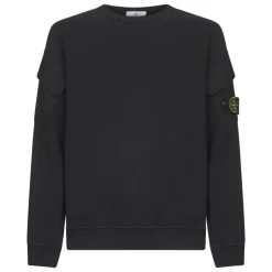 Sort Bomuldssweater med Lommer