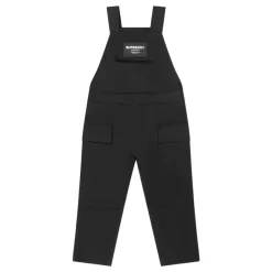 Sort børne salopette kjole med lommer