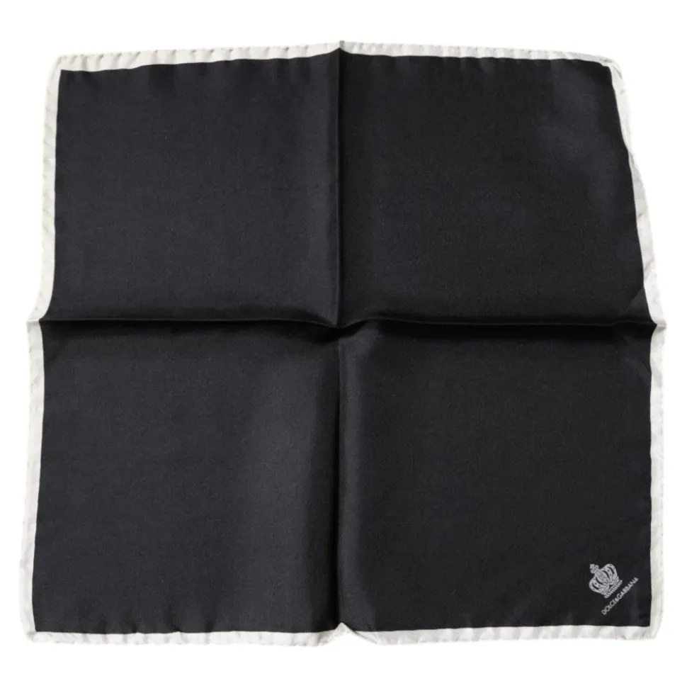 Sort Crown Logo Silke Lommetørklæde Tørklæde