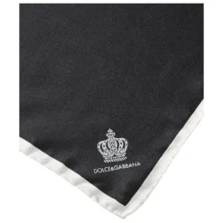 Sort Crown Logo Silke Lommetørklæde Tørklæde