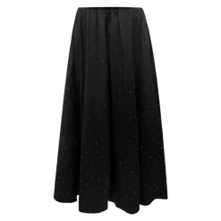 Sort Diamant Satin Nederdel