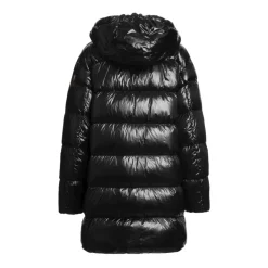 Sort dunjakke med hætte