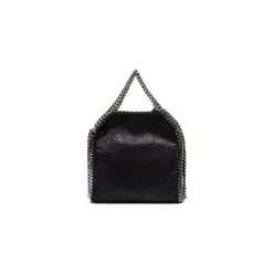 Sort Faux-Læder Kæde-Link Håndtaske