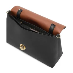 Sort Foldover Top Håndtaske