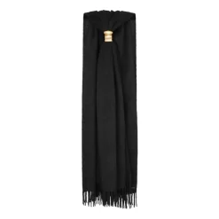 Sort frynset tørklæde