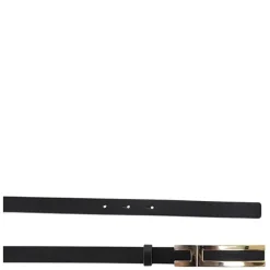 Sort Justerbar Bælte med Logo Spænde