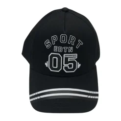 Sort kasket med tryk til børn