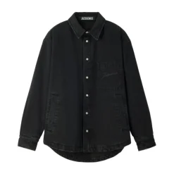 Sort Knappet Skjorte Logo Broderi