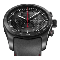 Sort Læder Automatisk Kronograf Ur