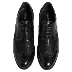 Sort Læder Blomstret Blonder Kjolesko