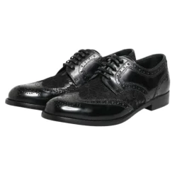 Sort Læder Blomstret Blonder Kjolesko