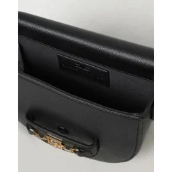 Sort Læder Crossbody Taske